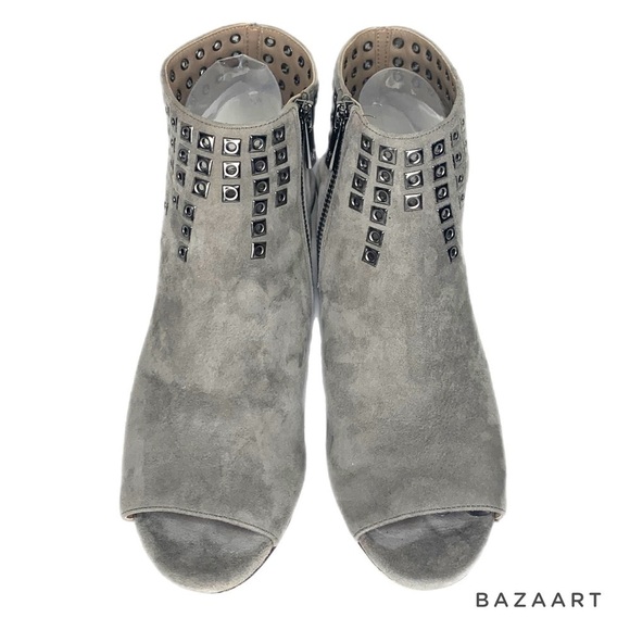 Donald J Pliner Janesp Gray Suede Peep Toe Ankle Bootie Side Zipper Closure Sz 8 - Picture 5 of 10